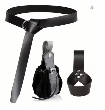 Dagger Holder Belt & Pouch Bundle